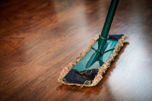 mop on hardwood floor